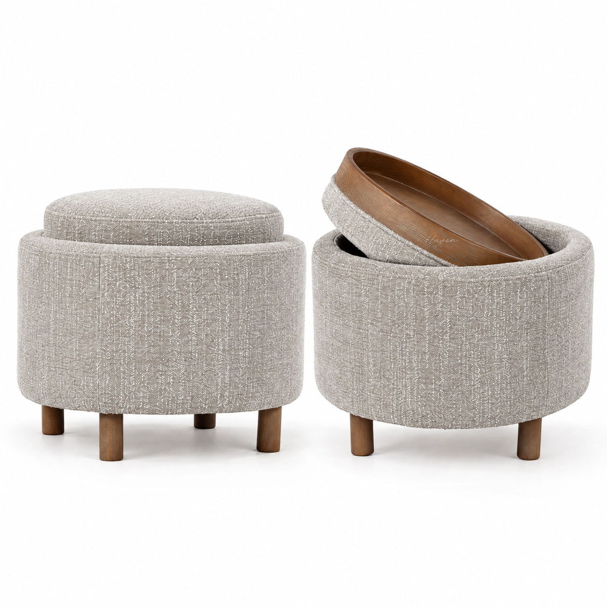 Seki Reversible Ottoman - Pumice Footstool at Haven Homestore