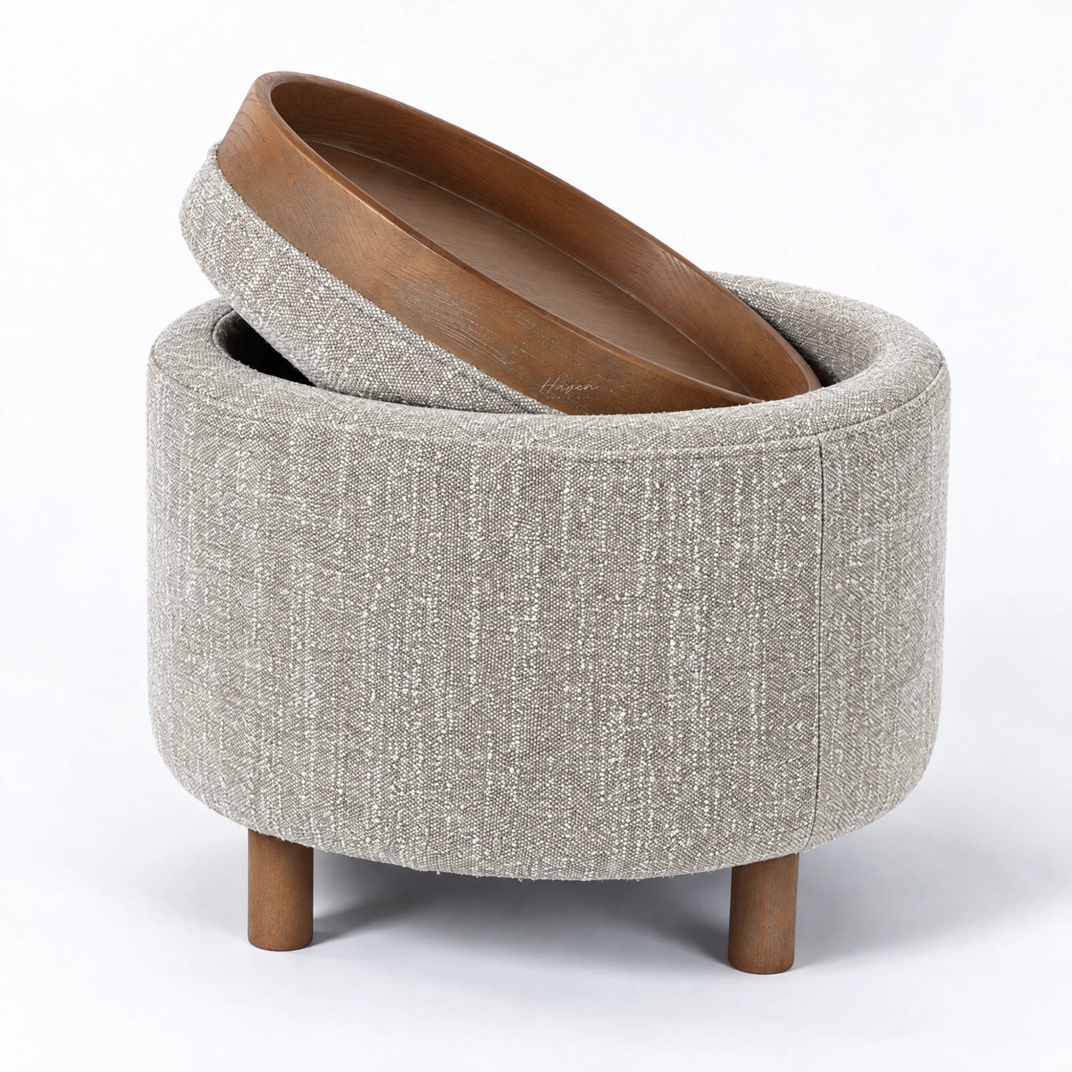 Seki Reversible Ottoman - Pumice Footstool at Haven Homestore