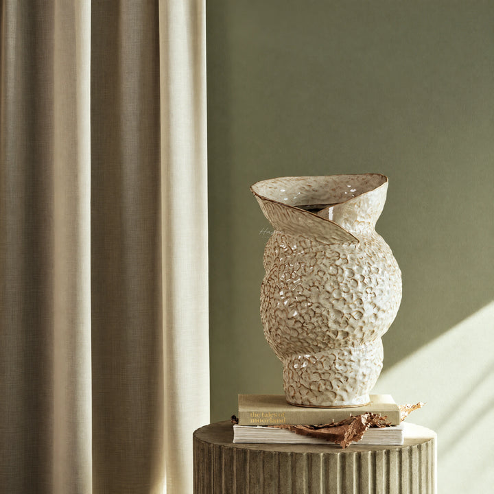 Broste® Vase Shelley - White Cream Vase at Haven Homestore
