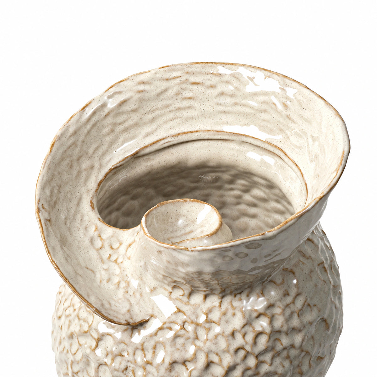 Broste® Vase Shelley - White Cream Vase at Haven Homestore