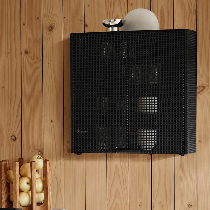 Kristina Dam® Grid Wall Cabinet — Black Shelving at Haven Homestore