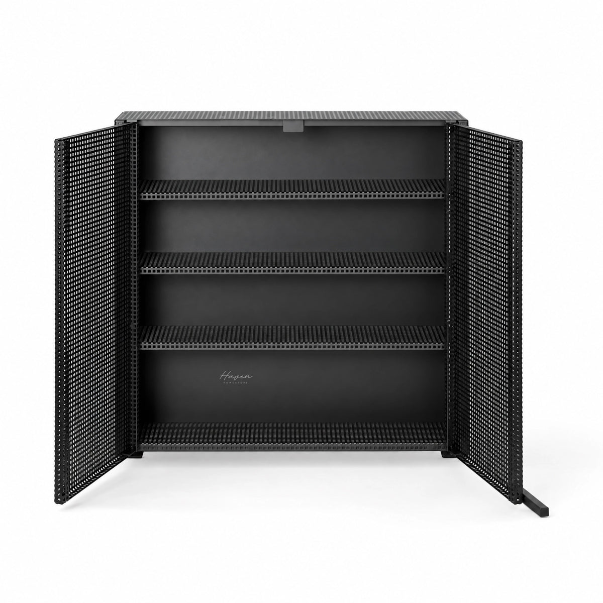 Kristina Dam® Grid Wall Cabinet — Black Shelving at Haven Homestore