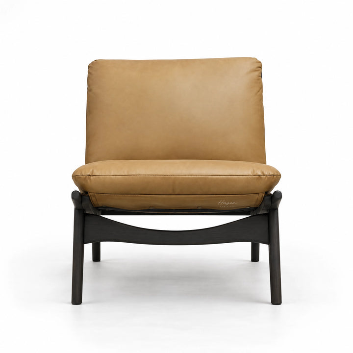 PURE® Alyson Leather Chair - Matt Corda / Carbon Legs Lounge Chair at Haven Homestore