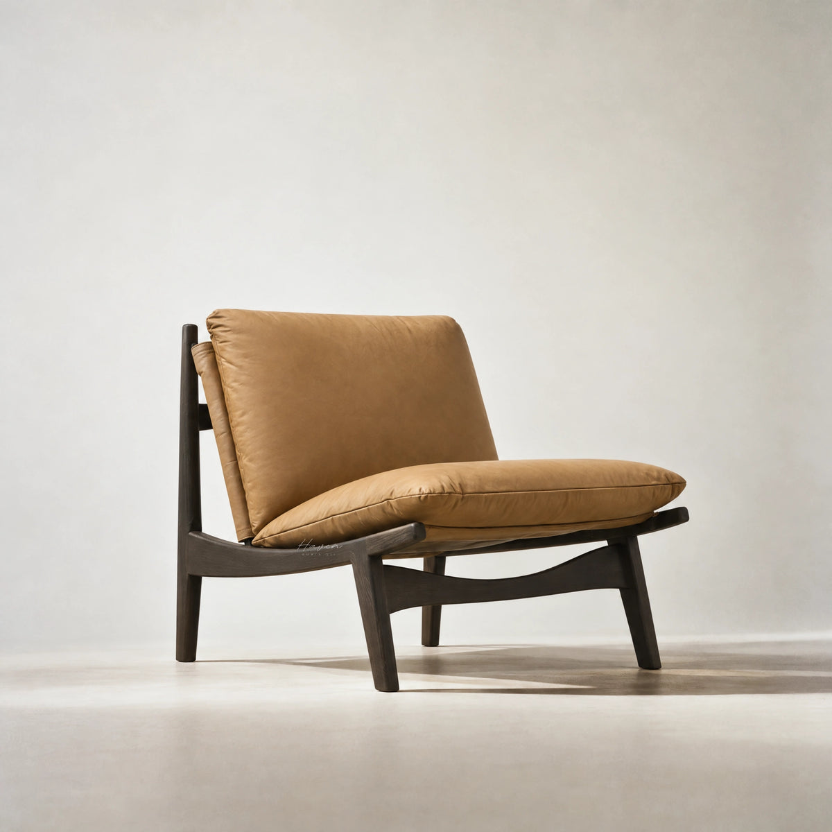 PURE® Alyson Leather Chair - Matt Corda / Carbon Legs Lounge Chair at Haven Homestore