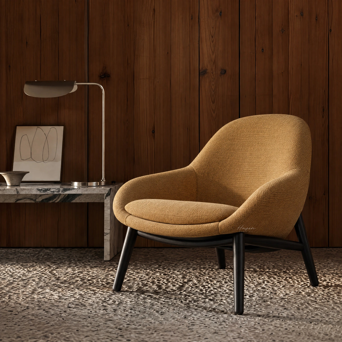 Tovin Lounge Chair - Ochre Lounge Chair at Haven Homestore