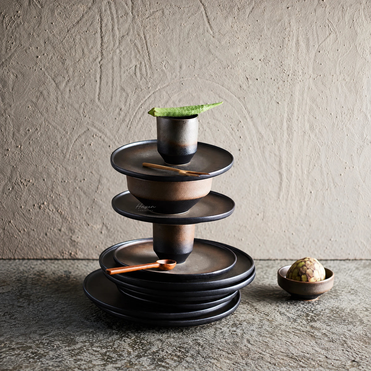 Muubs® Ceto Dinner Plates Mocha Set/6 Dinnerware at Haven Homestore
