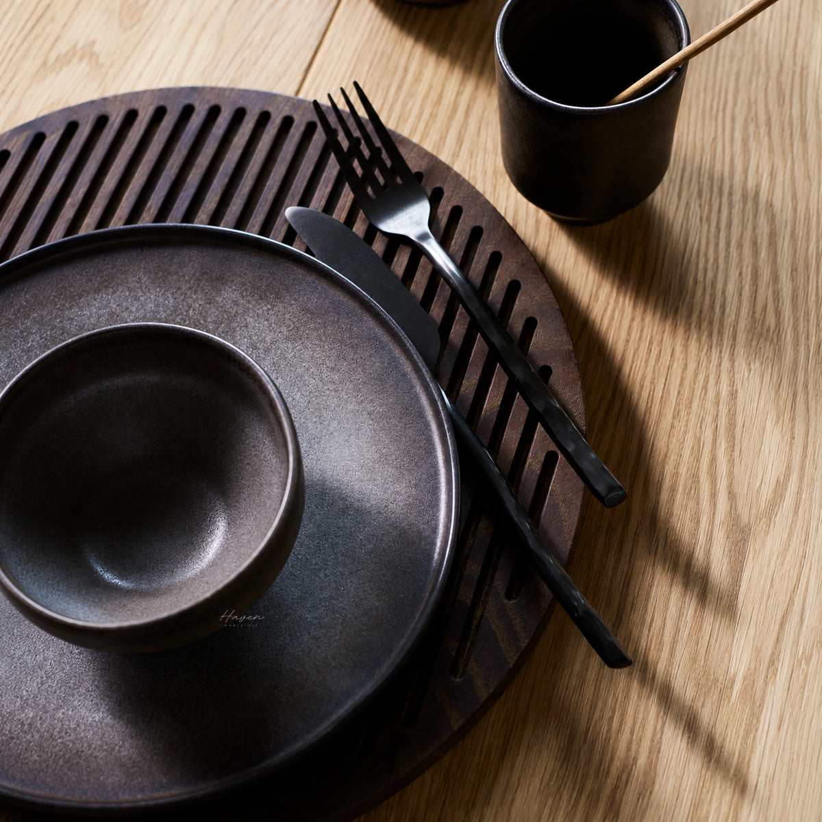 Muubs® Ceto Dinner Plates Mocha Set/6 Dinnerware at Haven Homestore