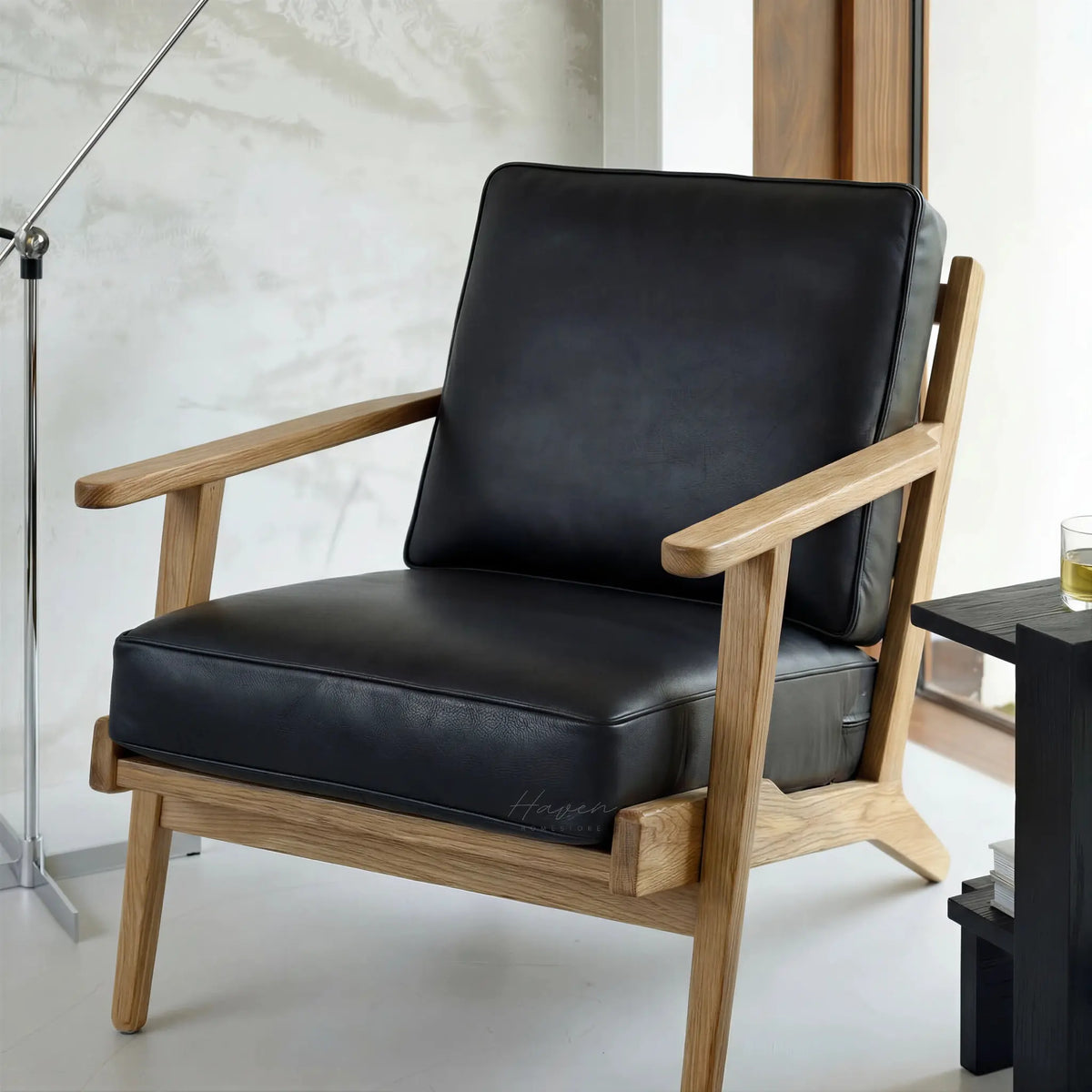 Lodge Armchair Natural Oak / Leather by Capulet (lodge-armchair-natural-oak)