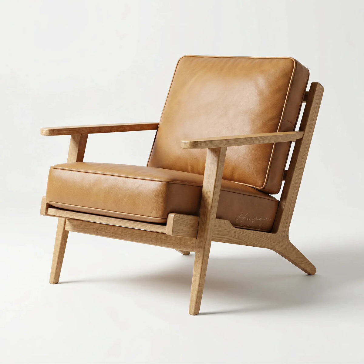 Lodge Armchair Natural Oak / Leather by Capulet (lodge-armchair-natural-oak)