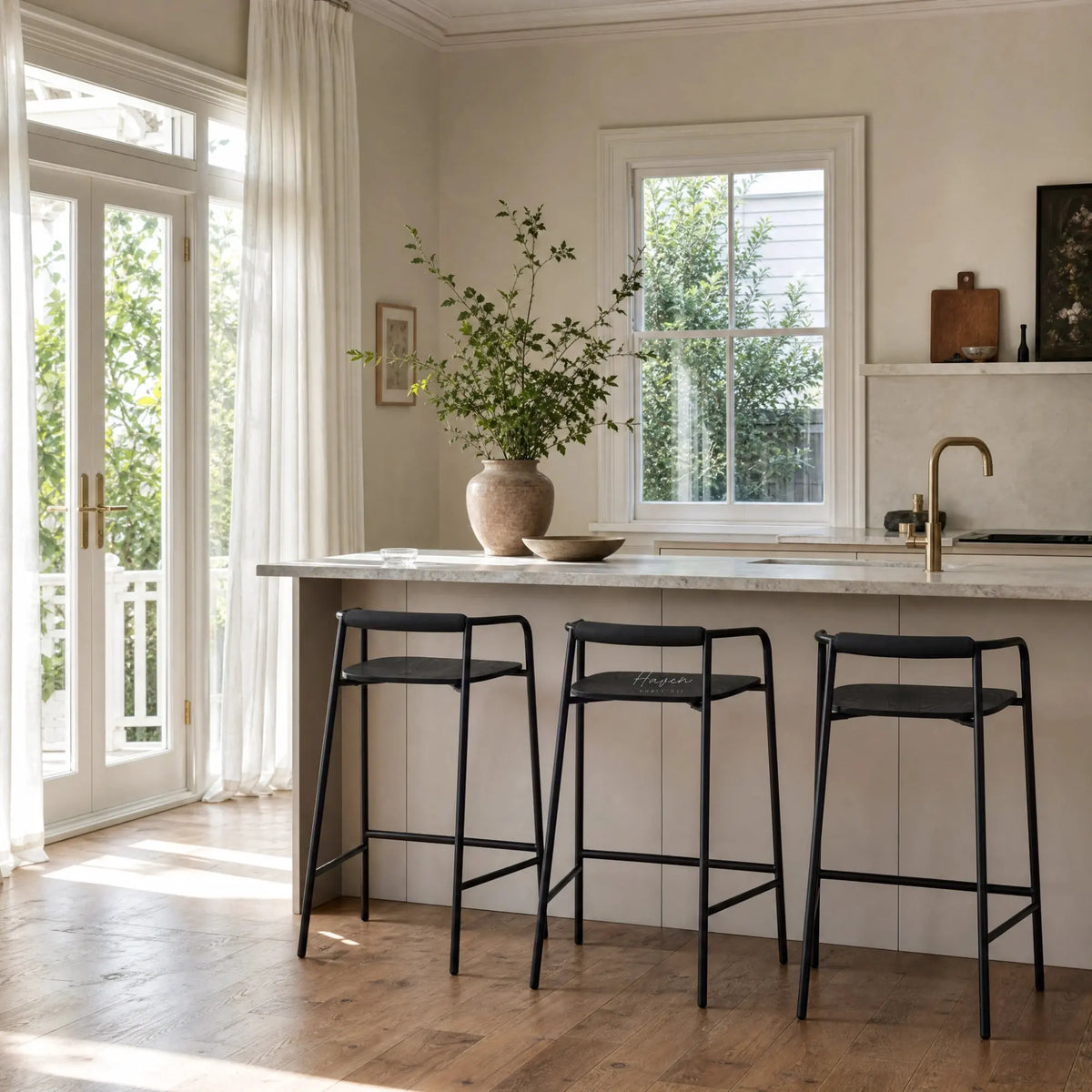 Stellan Counter Stool - Black Ash by Le Forge (stellan-counter-stool-black-ash)