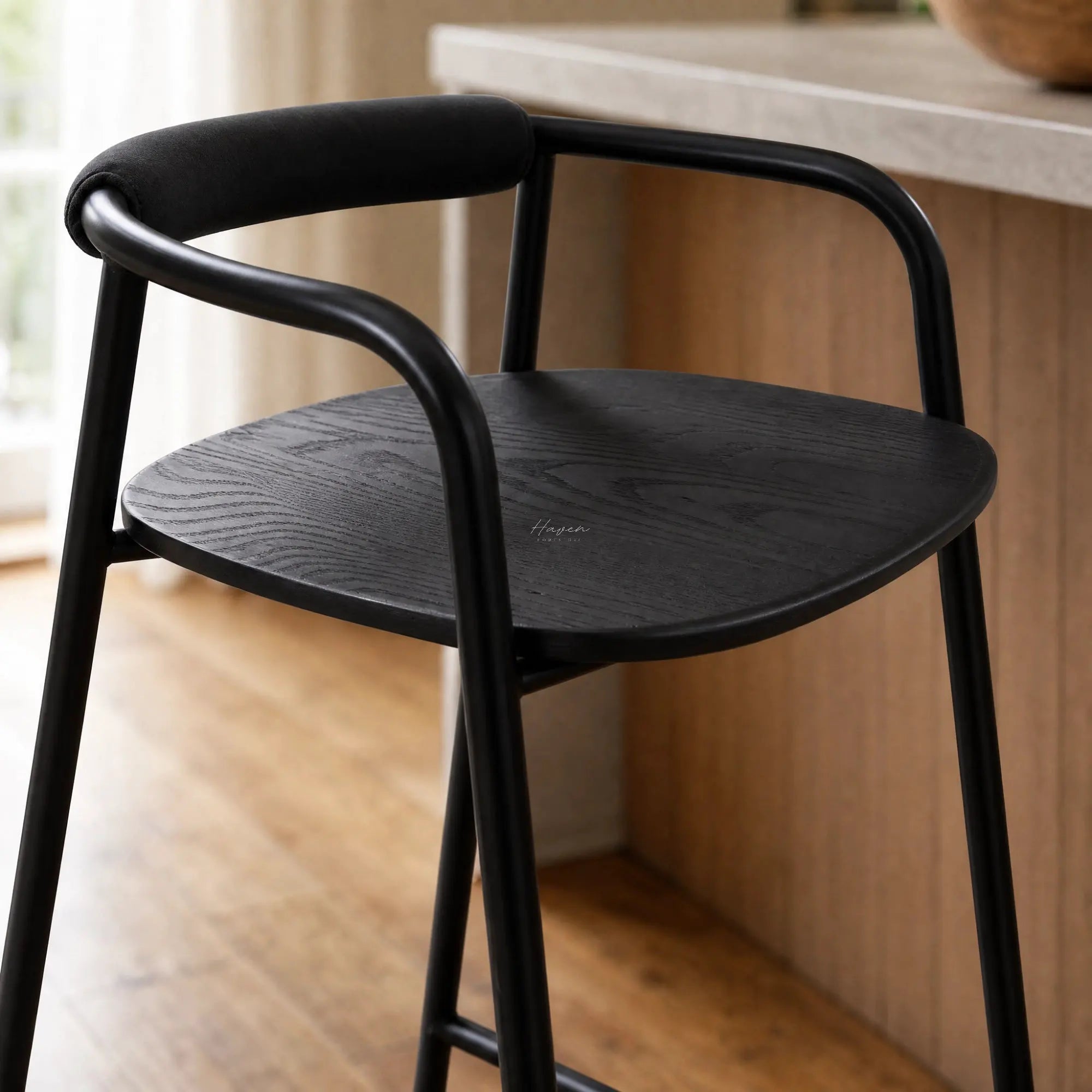 Stellan Counter Stool - Black Ash by Le Forge (stellan-counter-stool-black-ash)