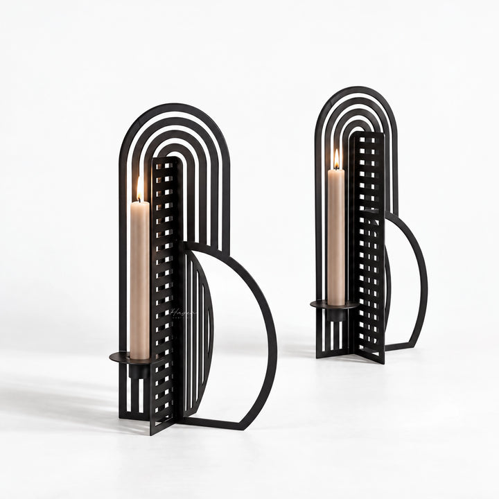 Kristina Dam® Shadow Candle Holder Black Set/2 Candle Holder at Haven Homestore