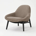 Pierre Chair in Latte with durable textured polyester upholstery and a soft-textured finish, black wooden legs.