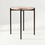 Athen Travertine Side Table Low by Maytime (athen-travertine-side-table-low)
