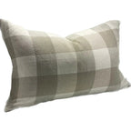Check Linen Cushion Cover 60cm - Milk