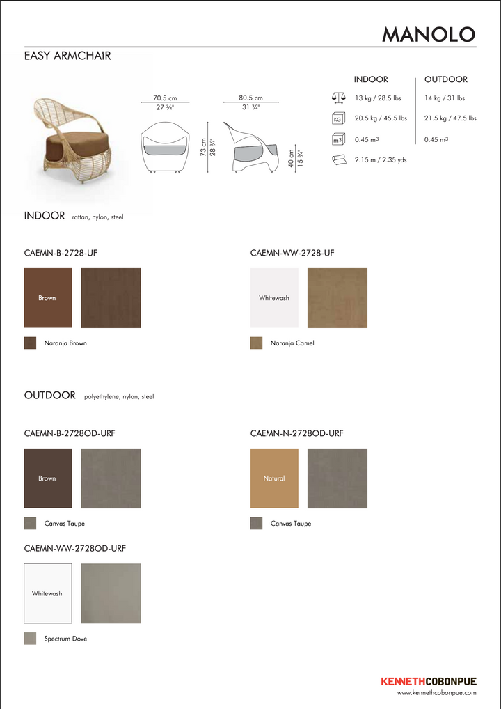 Cobonpue® Manolo Outdoor Easy Armchair Outdoor Lounge Chair at Haven Homestore